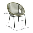 thumbnail image 3 of GDF Studio Carver Modern Rattan Outdoor Basket Chairs, Set of 2, Green, 3 of 8