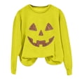 thumbnail image 5 of XAOFW Girls Halloween Shirt Pumpkin Print Long Sleeve Pullover Tees Loose Fit Round Neck Lined T Shirts For Toddler Kids Comfortable Top 9-10 Years, 5 of 5