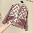 thumbnail image 4 of TRUNZI Women's Fleece Quilted Bomber Jackets Long Sleeve Zip Up Jackets for Fall Winter with Pockets, 4 of 9