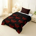 thumbnail image 2 of Feelyou Gothic Moth Twin Comforter Sets, Black Red Bedding Set, 2 Pieces, 2 of 7