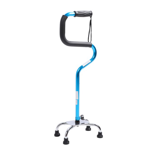 Bastón Para Caminar Cuádruple, Asistente De Pie, aleación De Aluminio, Base De 4 Puntas, Bastón Para Caminar Con Correa De Mano Para Exteriores