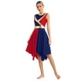 thumbnail image 6 of Doomiva Liturgical Dance Dresses for Women Color Block Praise Dance Dress Asymmetrical Worship Tunic Navy Blue&Red XXL, 6 of 7