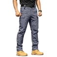 thumbnail image 2 of CCRFTGI Men's Cargo Pants Water Resistant Ripstop Pants for Men Work Pants Lightweight Outdoor Hiking Pants Men Gray L, 2 of 6