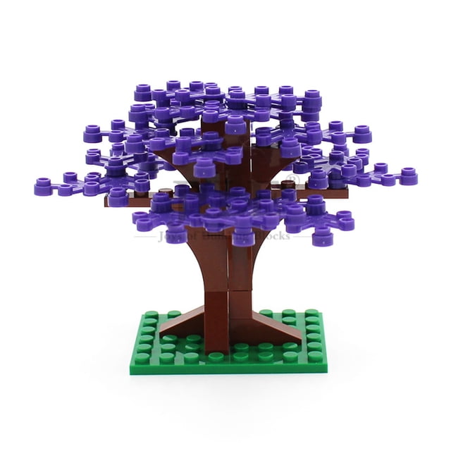 Moc DIY Garden Plants Small Tree 9 Colors Courtyard Enlighten Building Block Bricks Compatible All Brand Assembles Particles purple 1pcs