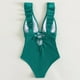 thumbnail image 5 of Trajes de baño de una pieza para mujer, conjuntos de bikini sin espalda con tirantes ajustables a la moda de color sólido para mujer, traje de baño para mujer, 5 of 5