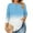 Sky Blue_#624008, variant on Homozy Womens Plus Size Tunic Tops 3/4 Sleeve Crew Neck Tie Dye Gradient Shirts Basic Tee Loose Blouses with Button