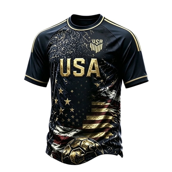 2026 USA Soccer Jersey Shirts for Men, Men's USA Soccer Graphic T-Shirt, Patriotic American Flag Sports Jersey, Short Sleeve Athletic Tee
