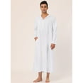thumbnail image 2 of Camisón de hombre Camisón de dormir largo Camisón con capucha Pijama de camisón blanco XL, 2 of 5