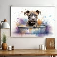 thumbnail image 3 of American Staffordshire Terrier Dog Canvas Bathroom Décor - Unique Bath Wall Decor - Modern Canvas Bathroom Wall Art - Room Decor - Bathroom Decorations - Restroom Sign - Wall decor living room, 3 of 4