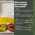 thumbnail image 3 of FPN   to Go Containers  3 Compartment 9x9  Compostable  Takeout Boxes  75 Pack Clamshell  Heavy-Duty Disposable Meal Prep Containers, 3 of 7