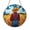 Acrylic 3.5 Inch, variant on Agricultural Landscape Stained Glass Suncatcher – Farmer and Wheat Field Window Art