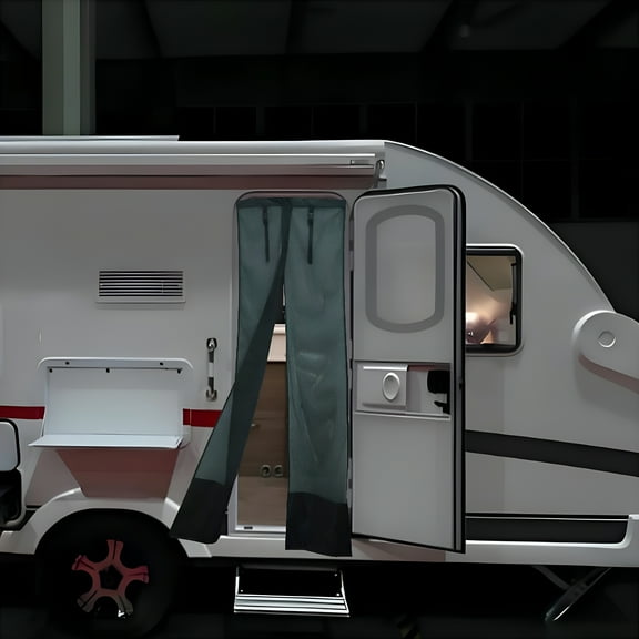 XIBUFE Heavy Duty RV Magnetic Screen Door Curtain - Pet-Proof Mesh with Magnetic Closure for Camping,79.5x28.5in,Tear-Resistant & Bug-Free RV Accessories