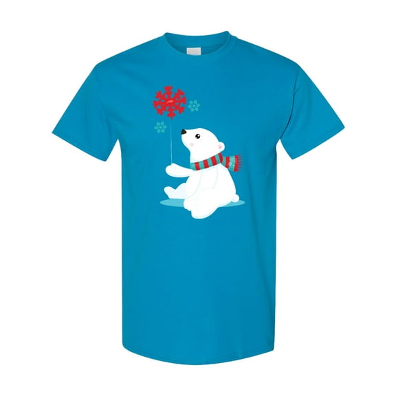 Inktastic Polar Bear, Bear with Scarf, Cute Bear, Snowflakes T-Shirt