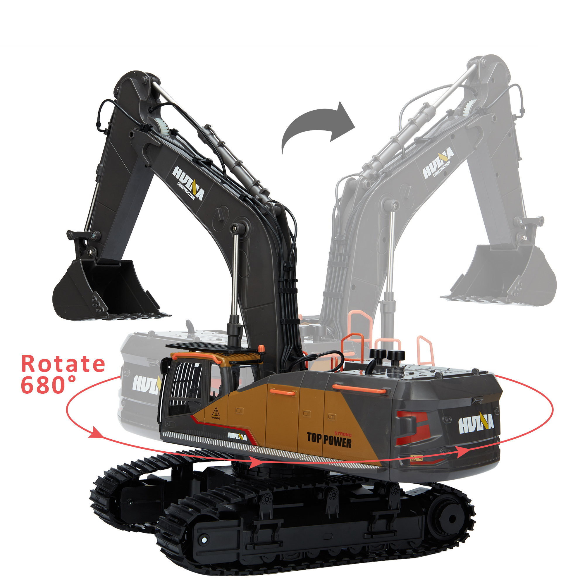 RC Excavator Truck, 2.4Ghz 22 Channels RC Engineering Vehicle Excavator, 1:14 Mini RC Truck Rechargeable Simulated Vehicle with Remote Controller Kids For Boys Birthday  Toy - image 4 of 8