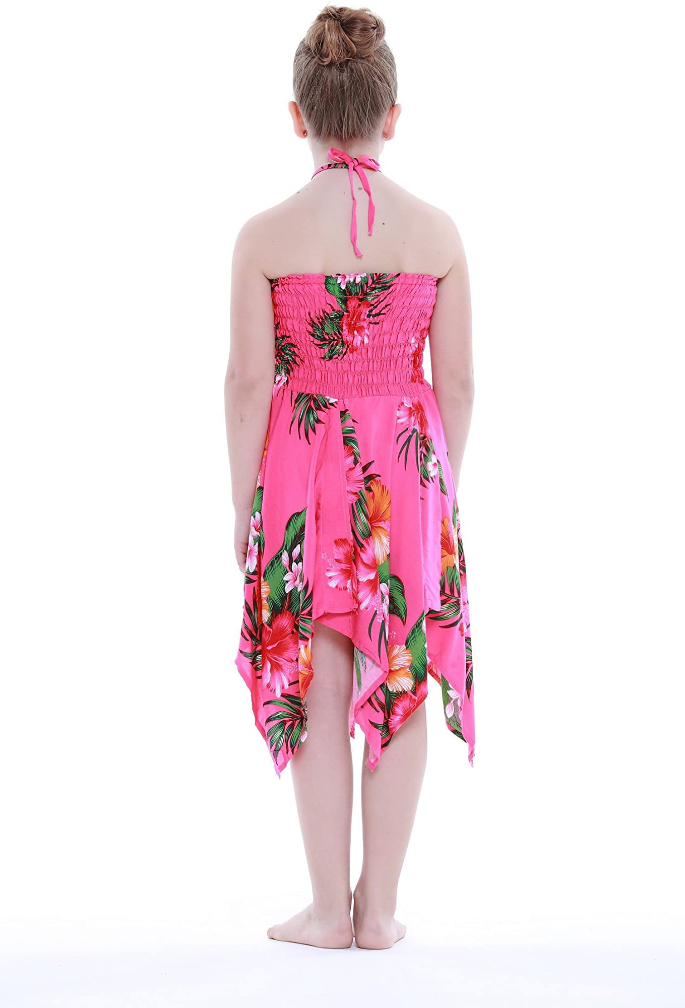 Girl Hot Pink Hawaiian Luau Dress in Various Styles