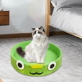 thumbnail image 1 of Cama para gatos, casa para gatos, rascador para gatos, choza de verano, cama de salón redonda duradera de 38cm de diámetro, cama pequeña para perros, Verde Salvador Dali Cama para gatos, 1 of 10
