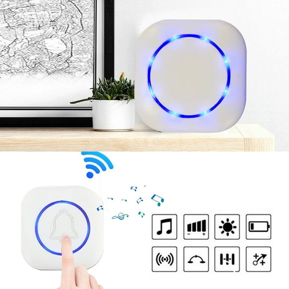 LPSSTORE Wireless Home Business Itelligent Electronic Doorbell Old People's Reminder Emergency Button Service Bell Ding Dong Machine