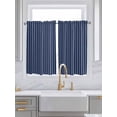 thumbnail image 2 of Tier Curtains 45 Inches Long, Navy Blue Striped Window Treatment Curtain Drapes, Navy Blue White Farmhouse Stripes Small Curtain Drapes for Bathroom Laundry Room, 27.5"x45", 2 Panels, 2 of 7