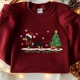 thumbnail image 2 of Embroidered Dachshund Christmas Sweatshirt, Sausage Dog Holiday Sweater, Christmas Tree Embroidery Shirt, Cute Dog Lover Gift, 2 of 5