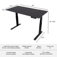 thumbnail image 4 of Stand Up Desk Store Dual Motor Electric Adjustable Height Standing Desk with EZ Assemble Steel Frame (Black Frame/Matte Black Top, 60" Wide), 4 of 6