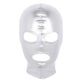 thumbnail image 3 of Mascarilla facial Unisex para hombre y mujer, máscara de látex metálica brillante con ojos abiertos y boca, gafas completas, capucha para disfraces de juego de rol, 3 of 5