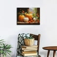 thumbnail image 3 of Fall Pumpkin Canvas Wall Art Halloween Pictures Maple Leaf Decor Thanksgiving Wall Prints Rustic Autumn Themed Wall Decor Framed Modern Artwork for Living Room Kitchen Bedroom Home Decorations 12x16”, 3 of 6