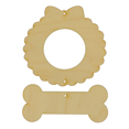 thumbnail image 1 of Package of 1, Jumbo 12.2" x 18" x 0.125" Baltic Birch Plywood Wreath with Hanging Dog Bone Wood Cutout for Art and Craft Project, Made in USA, 1 of 1