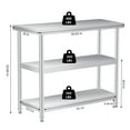 thumbnail image 3 of Table de Travail en Acier Inoxydable pour Mobilier de Patio - 18x36x34 Po à 3 Niveaux, Robuste - Table Utilitaire Commerciale Résistante à la Rouille pour Restaurant, Garage (1 Pce), 3 of 6