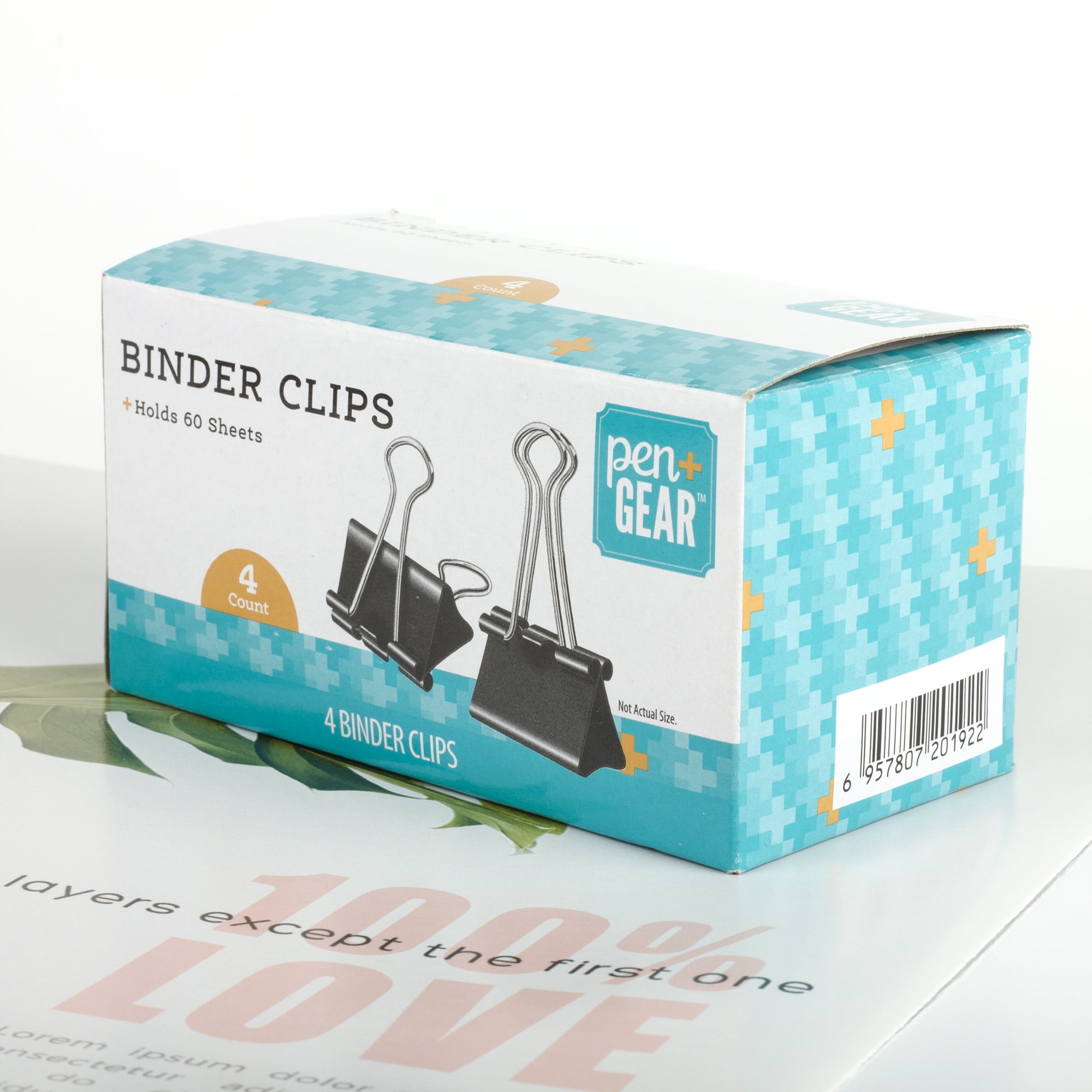 Pen+Gear Large Binder Clips, 2 in / 51 mm, 96 Count, Black