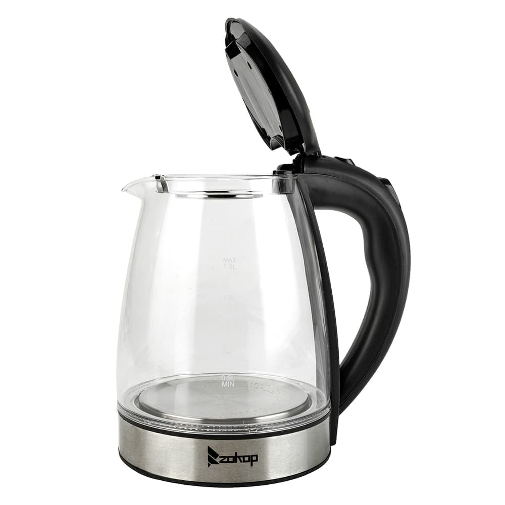 Hassch Electric Water Kettle, 1.8L Large Capacity Stainless Steel Tea Kettle & Hot Water Boiler with LED Lights for Coffee & Tea, Water Heater & Teapot, Black