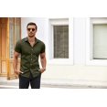 thumbnail image 6 of COOFANDY Men's Muscle Fit Dress Shirts Wrinkle-Free Short Sleeve Casual Button Down Shirt, 6 of 11