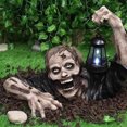 thumbnail image 4 of Arrastrándose desde la tumba con linterna LED Rasin Scary Zombies Escultura para jardín, 4 of 7