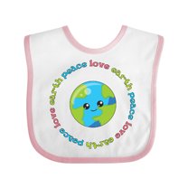 Inktastic Peace Love Earth Boys or Girls Baby Bib