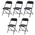 thumbnail image 2 of Black Folding Chair, 5PCS Portable Folding Chair with 300LBS Weight Capacity for Home and Commercial, 2 of 10