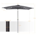thumbnail image 3 of ACEGOSES 10 x 6.5ft LED Rectangle Outdoor Patio Deck Market Outside Table Umbrellas with Non-Fading Polyester Canopy,Cold Gray, 3 of 10