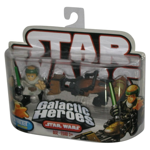 Star Wars Galactic Heroes 2007 Hasbro Luke Skywalker Speeder Bike Figure Set Walmart