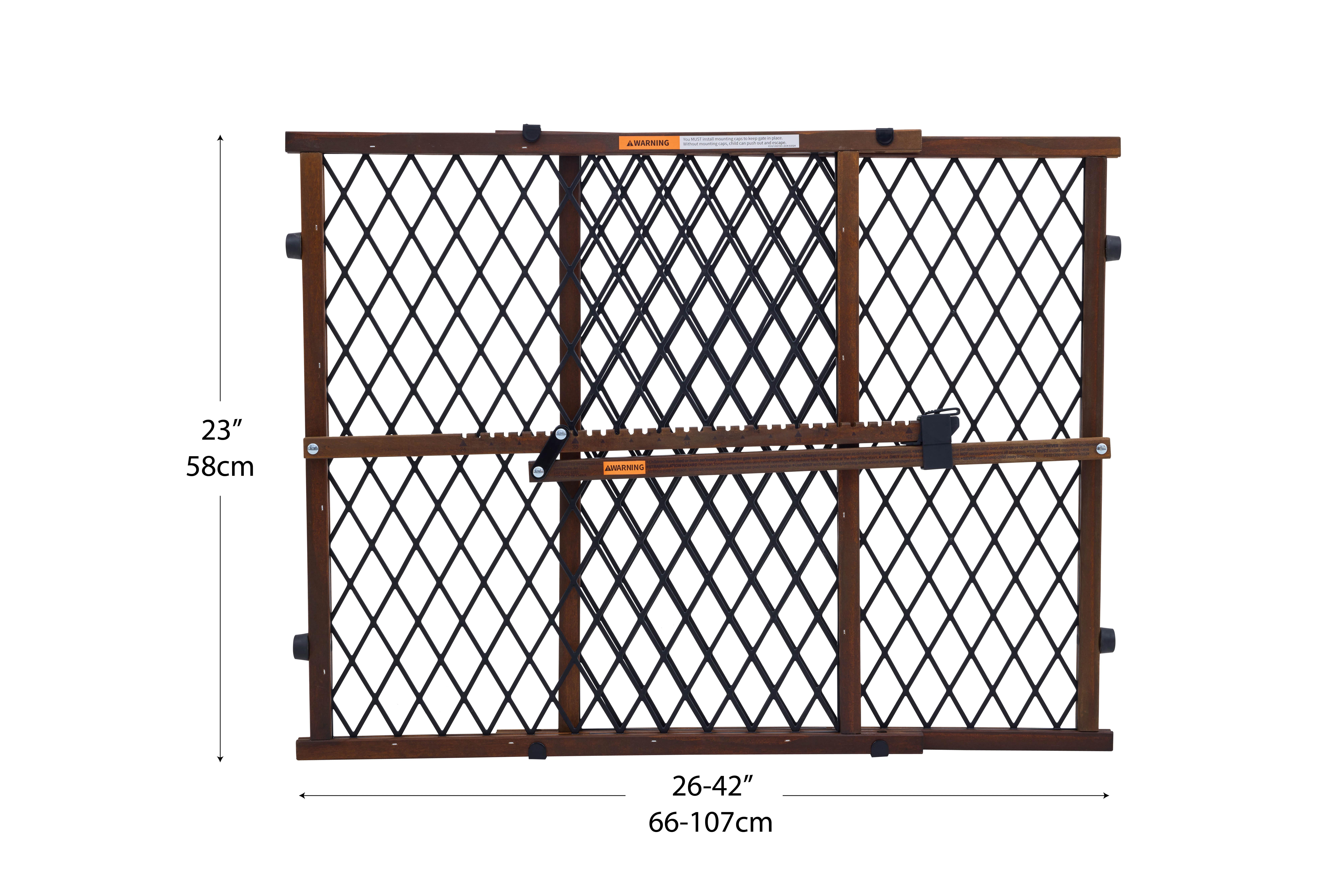 Parent's Choice Brown Farmhouse Safety Baby Wooden Gate for Aged 6 to 24 Months