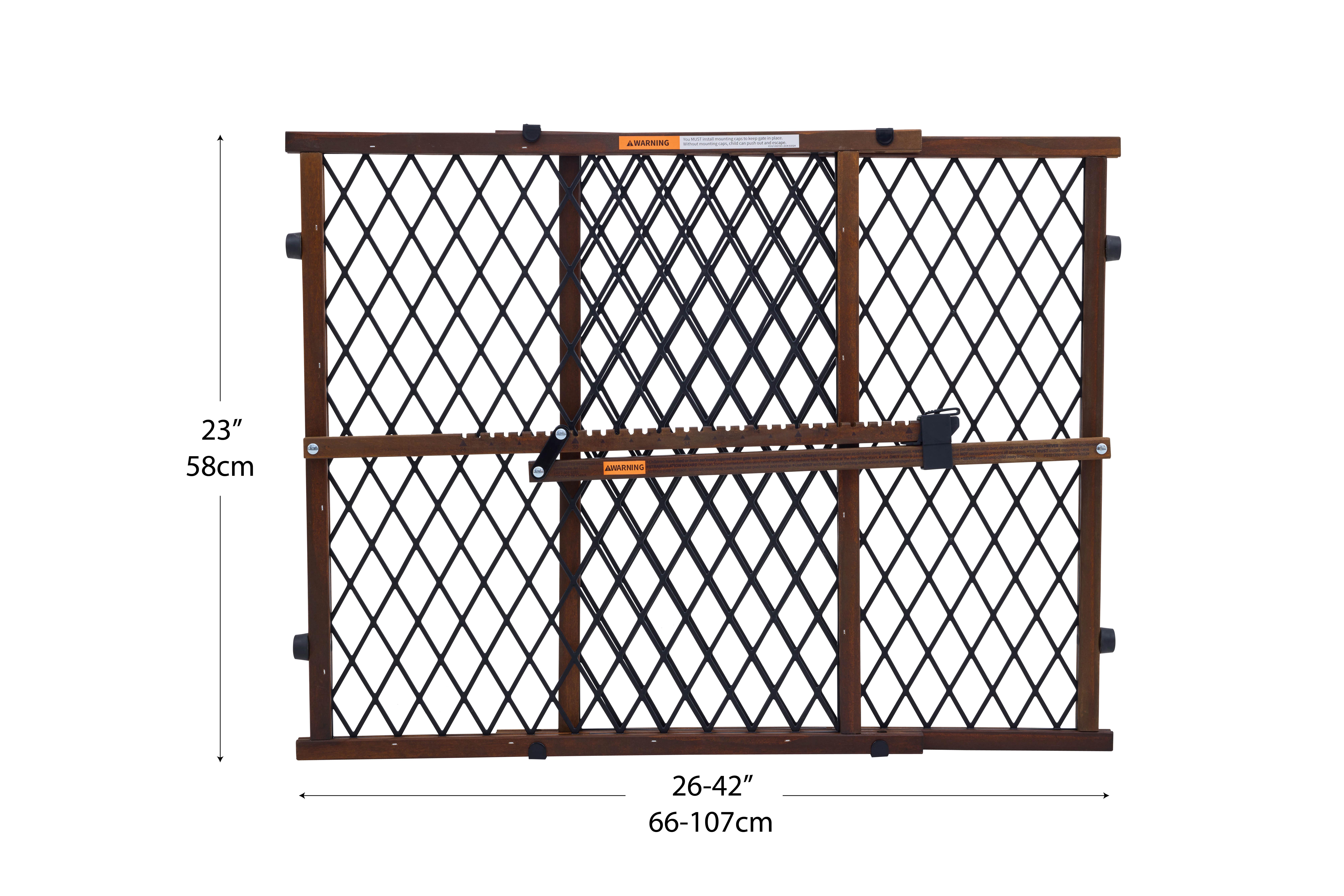 Parent's Choice Farmhouse Wooden Baby Safety Gate, Brown, 26-42 Inches photo 4