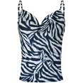 thumbnail image 3 of Débardeur à Encolure Drapée pour Femme, Camisole Soyeuse, Doux, Estival, à Bretelles, Court (Motif Zèbre, TTG), 3 of 4