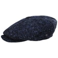 thumbnail image 3 of Glenborin Marl Donegal Tweed Wool Newsboy Cap - S  - Black/Blue, 3 of 4