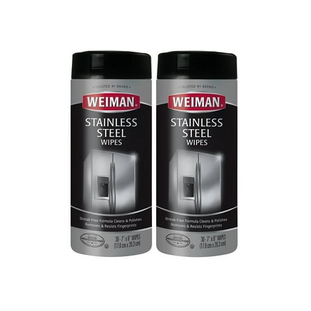 (2 Pack) Weiman Stainless Steel Wipes, 30ct (Best Stainless Steel Cleaner Uk)
