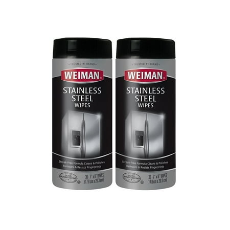- (2 Pack) Weiman Stainless Steel Wipes, 30ct