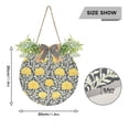 thumbnail image 3 of Yellow Flower Art Front Door Porch Decoration Hanging Sign with Artificial Green Plants and Bow for Home Outdoor Indoor, 3 of 7