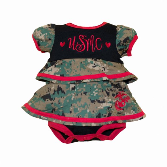 Marine Woodland Baby Ruffle Dress