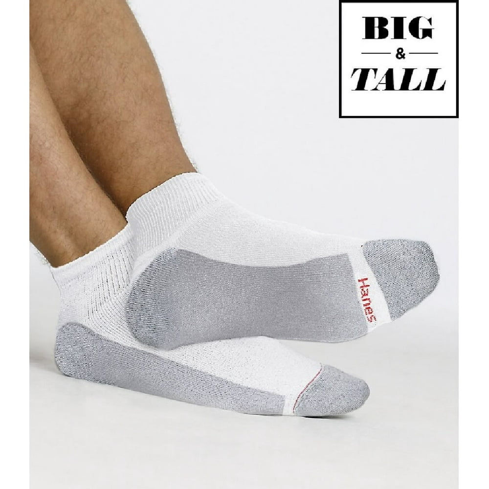 Hanes Hanes Men's 6Pack 'BIG & TALL' FreshIQ Cushion Ankle Socks