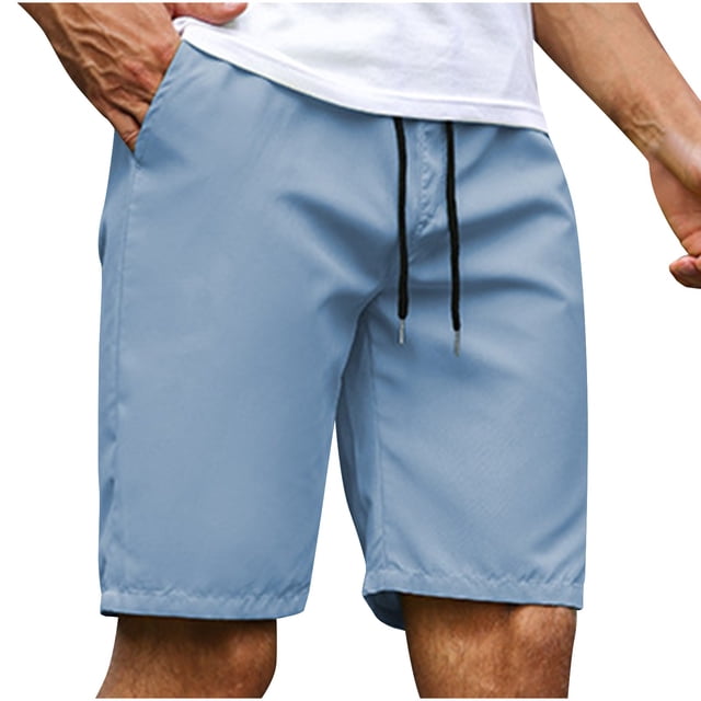 Navy Cargo Shorts Men Cargo Shorts for Men Men's Running Athletic Shorts Summer Casual Straight Leg Drawstring Waist Quick Dry Exercise Workout Shorts