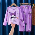 thumbnail image 1 of Pijama de Anime Sanrio para niños, conjunto de ropa de casa de manga larga con cuello redondo, Top y pantalón con estampado de Kuromi Cinnamoroll My Melody, para otoño, 1 of 1
