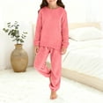 thumbnail image 3 of vdgthytj Boys Girls Fuzzy Fleece Pajamas Kids Cozy Wam Sweaters Top and Pants 2 Piece Sets Loungewear, 3 of 7