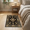 thumbnail image 3 of ODIKA 2'x3' Dark Brown Gold Vintage Gothic Academia Washable Doormat Antique Bloom Medallion Ornate Scroll Banded Frame Non-Slip, Low Pile for Entryway, Kitchen, Laundry Room, 3 of 7