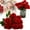 Red, variant on Artificial Flowers,1 Bundle 9Pcs Dark Red Roses Flowers Real Looking Fake Roses Artificial Roses Decoration Celebration DIY for Wedding Arrangements Party Christmas Tree Home Decorations Red